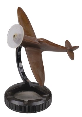 Lot 388 - Spitfire. WWII art deco brown bakelite model of a Spitfire