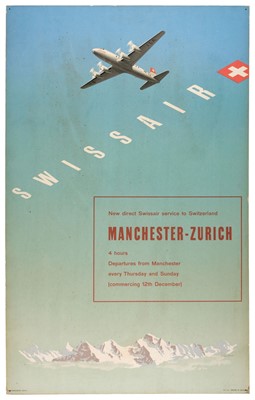 Lot 471 - Swissair. An advertising poster designed by Hermann Eidenbenz (1902-1993), circa 1948