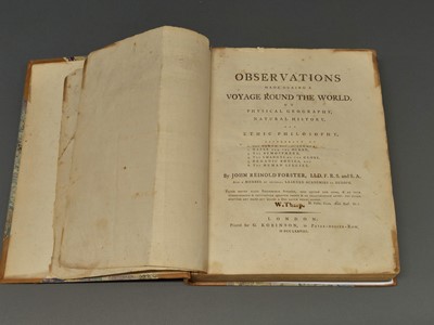 Lot 20 - Forster (John Reinold). Observations Made During a Voyage Round the World, 1st edition, 1778