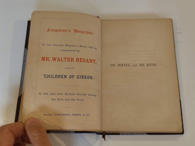 Lot 454 - Stevenson (Robert Louis). Strange Case of Dr Jekyll and Mr Hyde, 1st edition, 1886