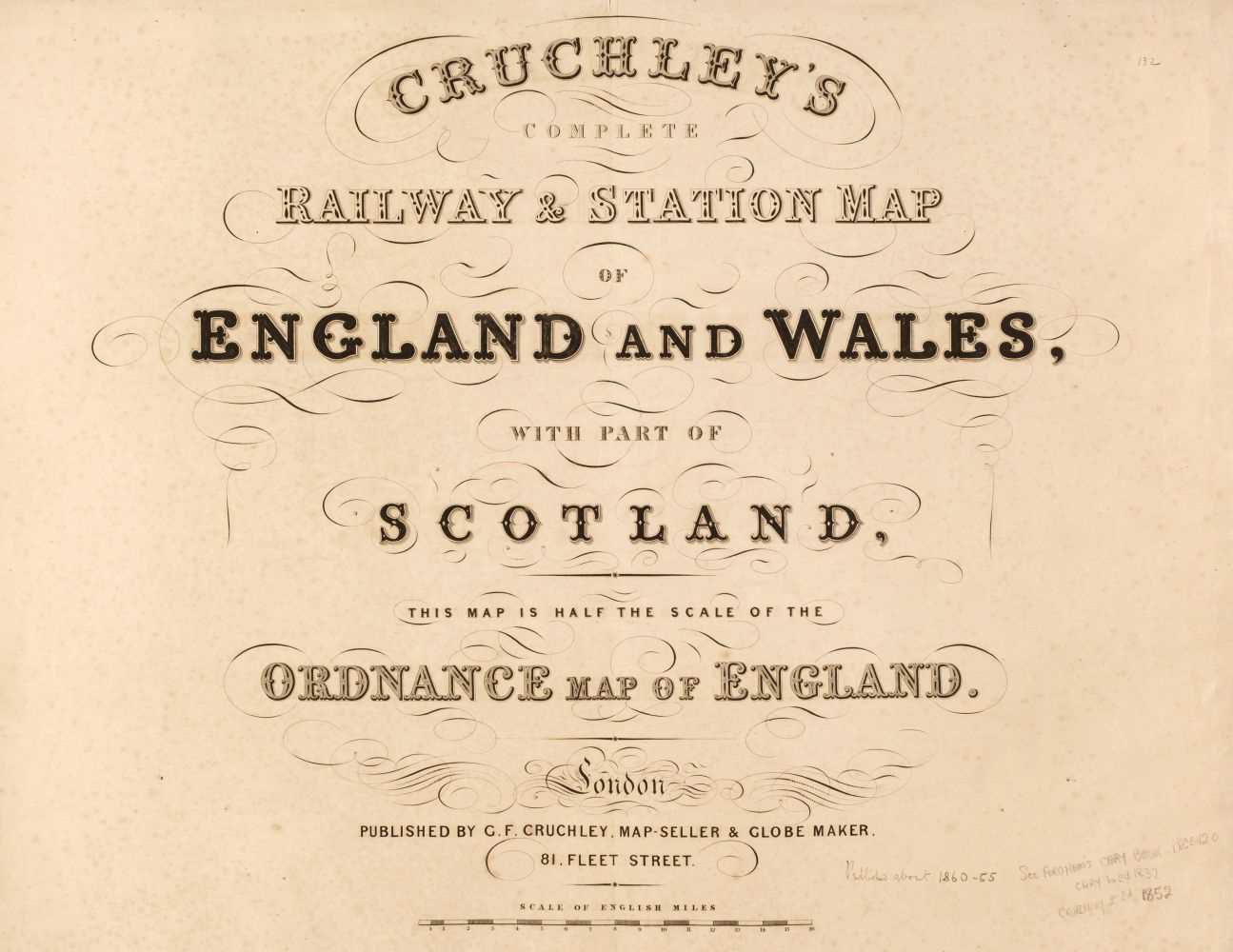 Lot 53 - Cruchley (G. K. publisher). Cruchley's Complete Railway  & Station Map..., circa 1860