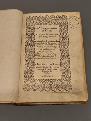 Lot 57 - Lambard (William).  A Perambulation of Kent: Conteining the description, Hystorie..., 1576