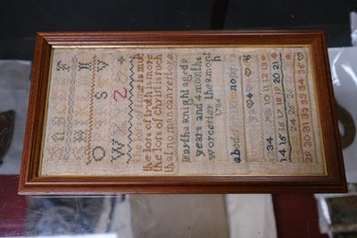 Lot 448 - Sampler. A blackwork sampler by Martha Spriggs, née Knight, 1786