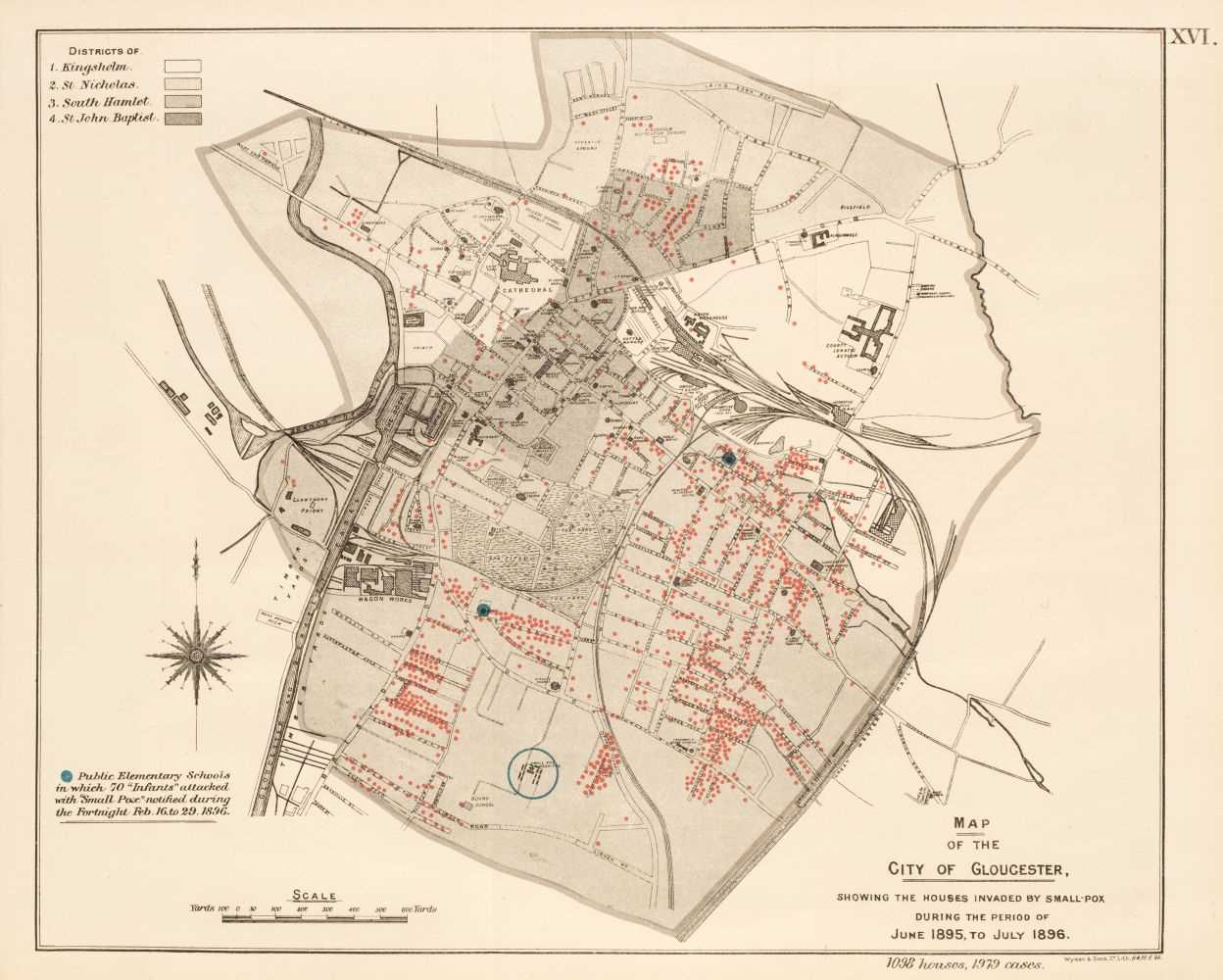 Lot 17 - Small-Pox Vaccination Maps. Gloucester and Warrington, London: Her Majesty's Stationery Office, 1897