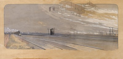 Lot 435 - Gamy. 'Londres-Manchester', a hand-coloured pochoir lithograph