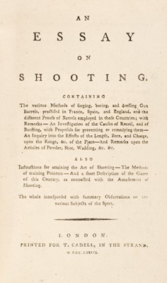 Lot 69 - Acton, John, translator and editor. An Essay on Shooting. Containing the Various Methods
