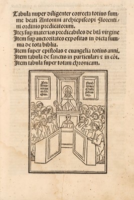 Lot 251 - [Antoninus, Archbishop of Florence]. [Summa Theologica Prima, Venice: Per Lazarum de Soardis, 1503]