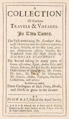 Lot 92 - Ray (John). A Collection of Curious Travels and Voyages. In Two Tomes...