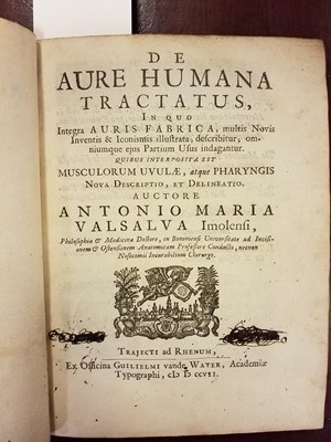 Lot 78 - Valsalva (Antonio Maria). De Aure Humana Tractatus, 2nd edition, 1707