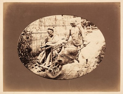 Lot 31 - China. Chinese wheelbarrow [and] Chinese chef and kitchen, both by William Saunders, c. 1870
