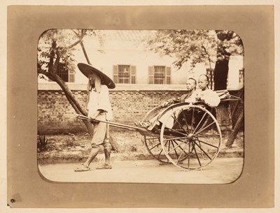 Lot 23 - China. Chinese carpenters [and] Chinese rickshaw, both by William Saunders, c. 1870
