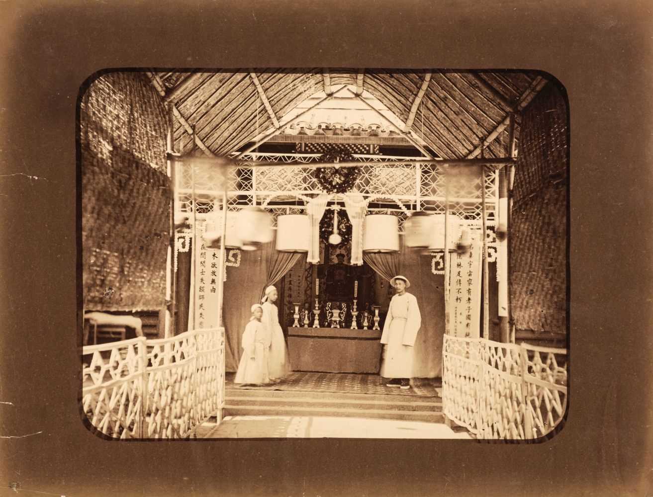 Lot 44 - China. Chinese praying for a deceased person and dressed in white, c. 1870