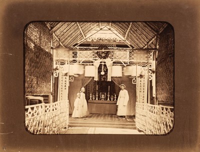 Lot 44 - China. Chinese praying for a deceased person and dressed in white, c. 1870