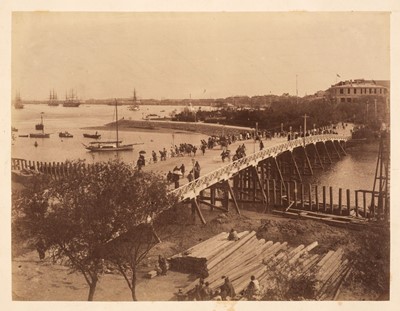 Lot 45 - China. View from the American to the English and French parts of Shanghai [and] Chinese Custom House in Shanghai, c. 1870