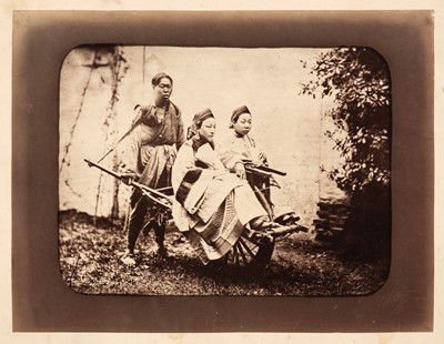 Lot 47 - China. Usual mode of transportation among the Chinese [and] Chinese family, both by William Saunders, c. 1870