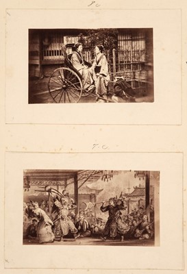 Lot 67 - Japan. A group of 8 mostly hand coloured albumen prints of Japanese people, c. 1870