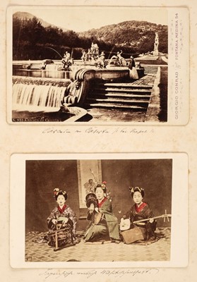 Lot 67 - Japan. A group of 8 mostly hand coloured albumen prints of Japanese people, c. 1870