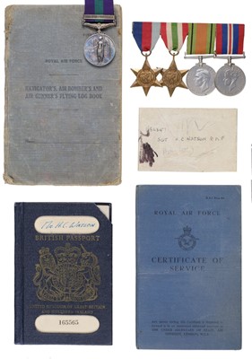 Lot 441 - Log Book. Medals to Sergeant H.C. Watson, 37 and 38 Squadrons, Royal Air Force