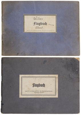 Lot 457 - Log Books. Two Luftwaffe log books kept by Rudolf Wilus