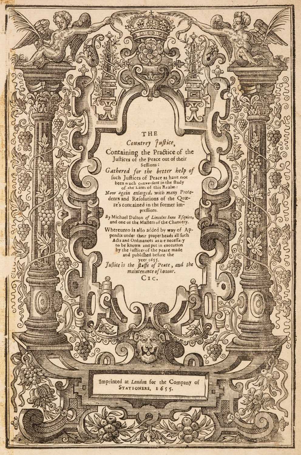 Lot 338 - Dalton (Michael). The Countrey Justice, 1655