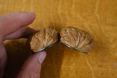 Lot 454 - Sewing. A miniature walnut sewing etui, 19th century
