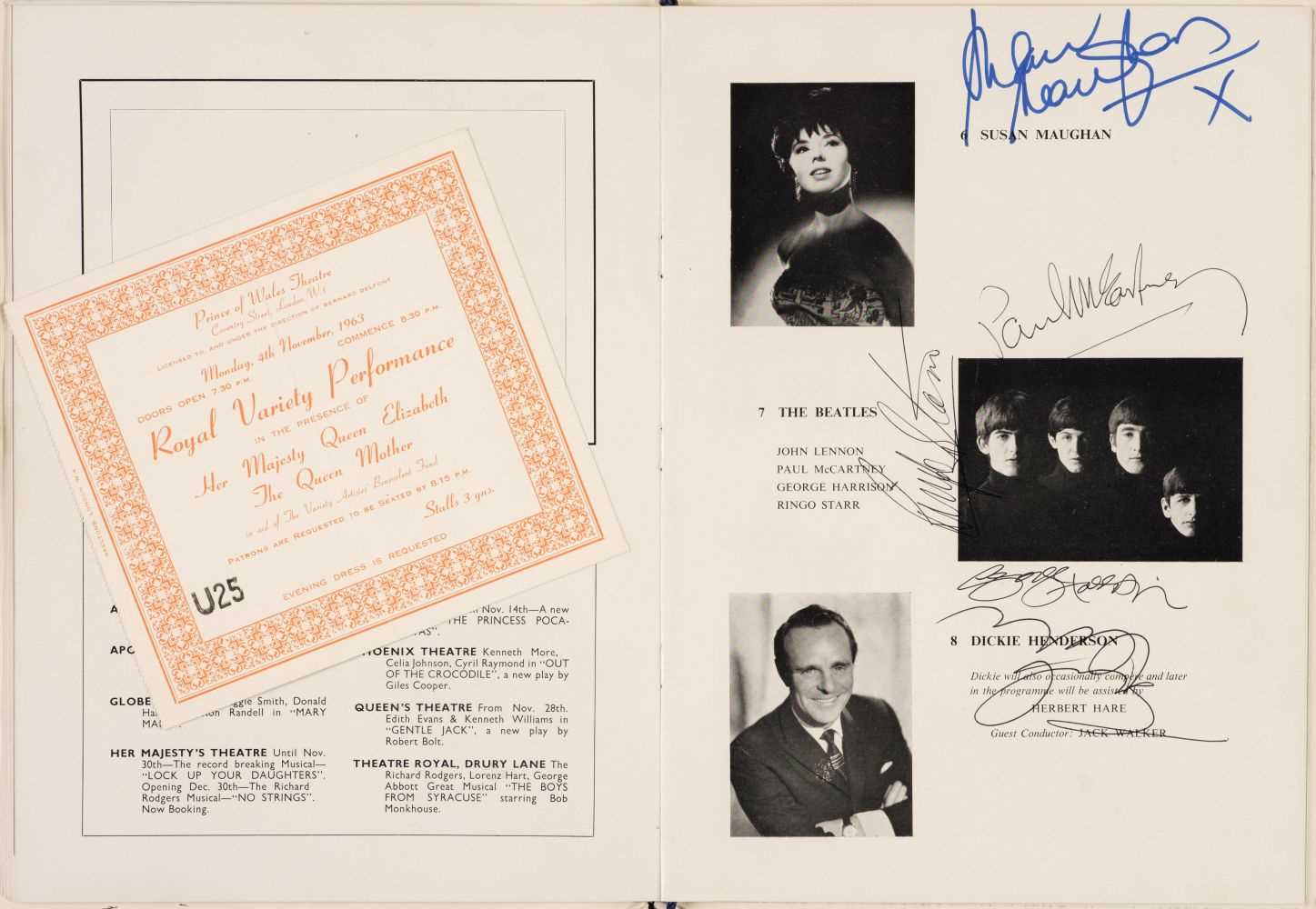 301 - Royal Variety Performance programme, 1963, signed by the Beatles