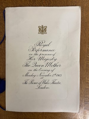 Lot 301 - Royal Variety Performance programme, 1963, signed by the Beatles