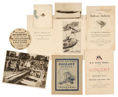 Lot 536 - WWI Zeppelin Air Raids, Airship and RNAS ephemera