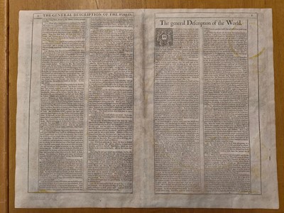 Lot 159 - World. Speed (John), A New and Accurat Map of the World..., 1676