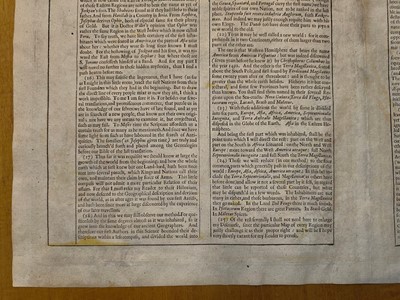 Lot 159 - World. Speed (John), A New and Accurat Map of the World..., 1676