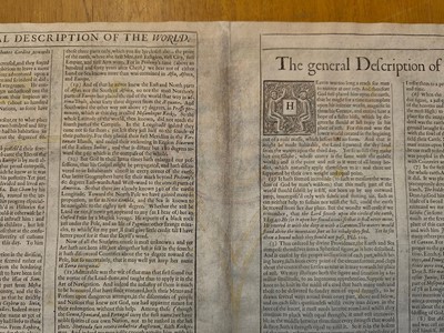 Lot 159 - World. Speed (John), A New and Accurat Map of the World..., 1676