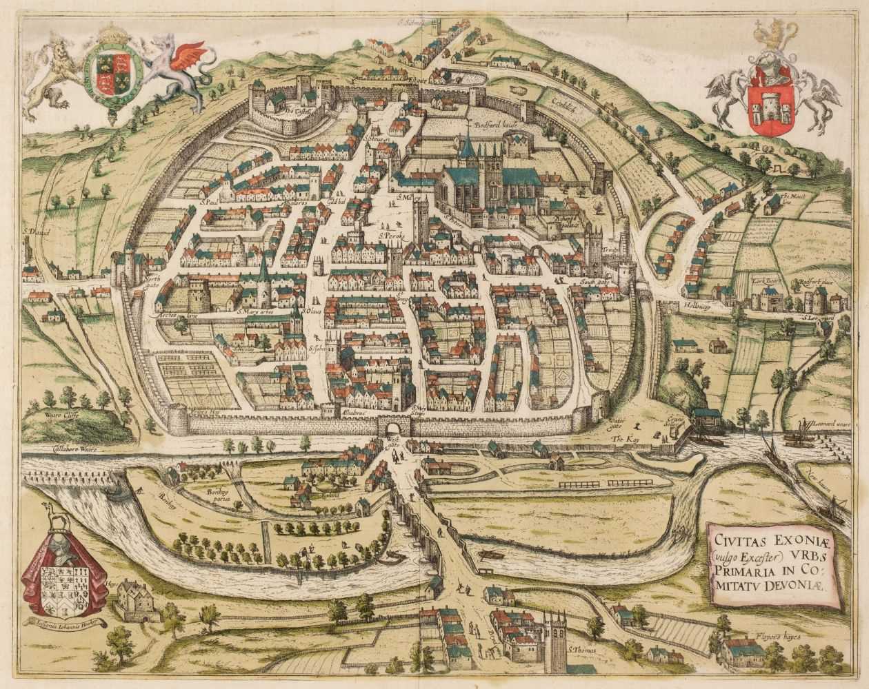 Lot 101 - Exeter. Braun (Georg & Hogenberg Franz), Civitas Exoniae (vulgo Excester)..., circa 1617
