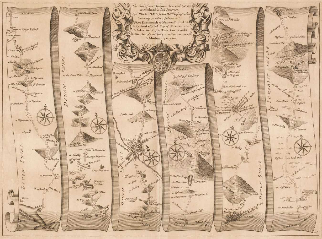 Lot 133 - Ogilby (John). The Road from Dartmouth in Com. Devon to Minhead in Com. Somerset..., circa 169