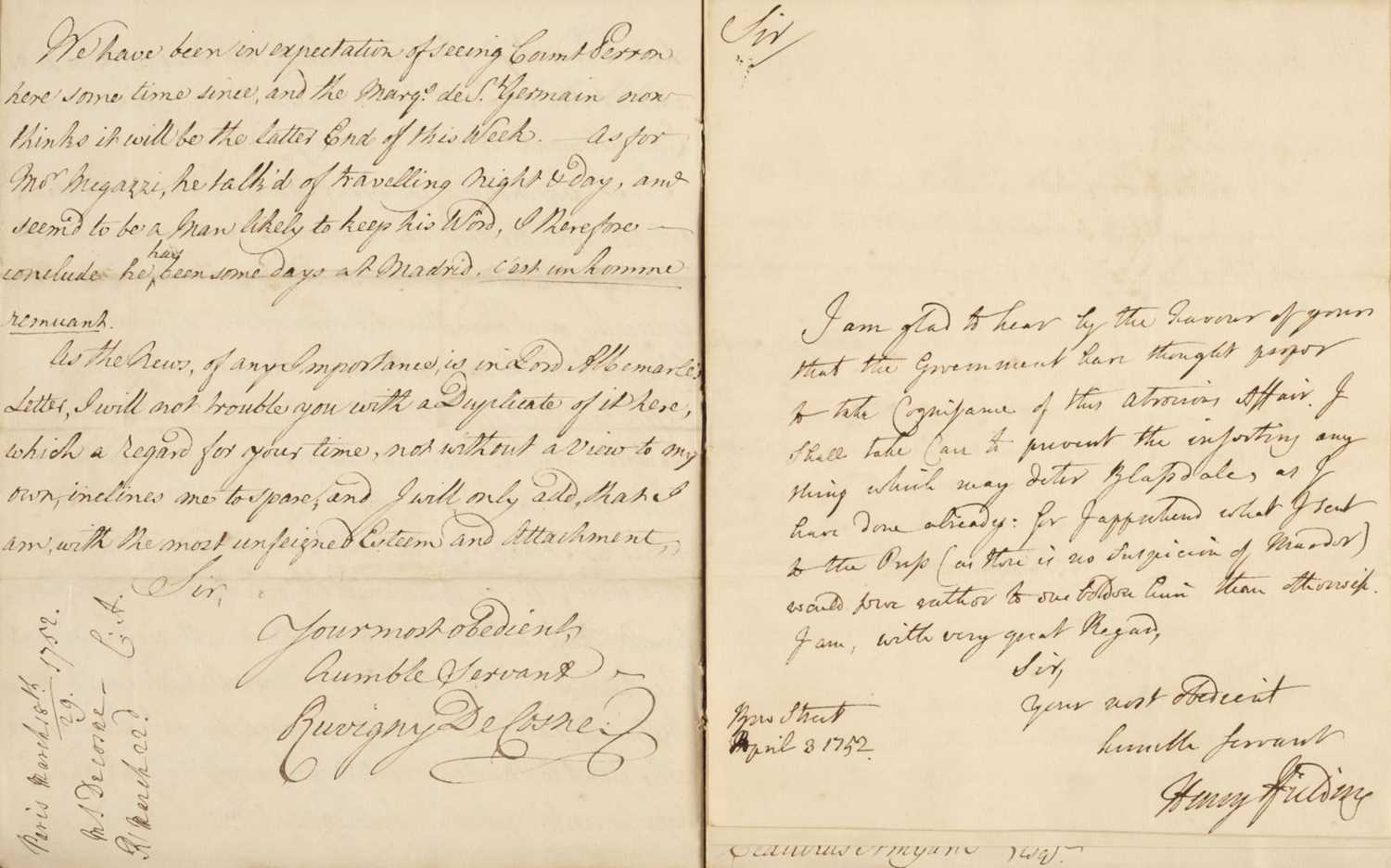 Lot 319 - Amyand (Claudius, 1718-1774), Archive of approximately 300 Autograph Letters Signed from