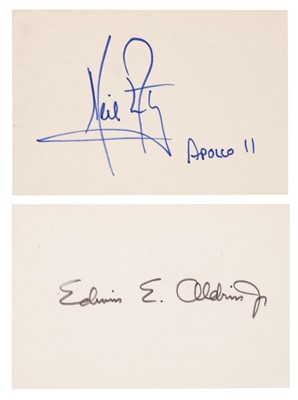 Lot 292 - Armstrong (Neil, 1930-2012), Bold blue ink signature, 'Neil Amstrong APOLLO II', 1969