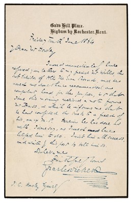 Lot 249 - Dickens (Charles, 1812-1870). Autograph Letter Signed, ‘Charles Dickens’