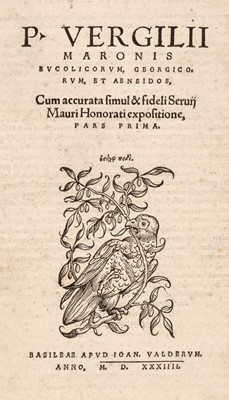 Lot 262 - Vergilius Maro (Publius). Bucolicorum, Georgicorum, et Aeneidos, Basel, 1534, contemporary binding