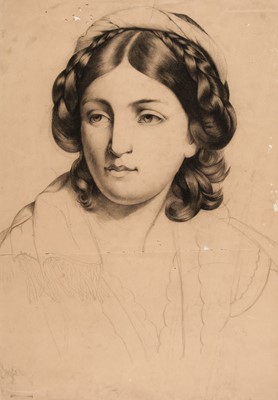 Lot 270 - Portraits. 9 French academic pencil studies in a Raphael-esque style, circa 1850's
