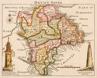 Lot 92 - Devon. A collection of 22 County Maps, 17th - 19th century