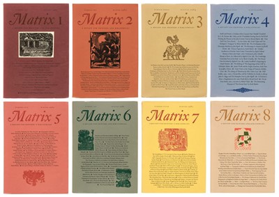 Lot 721 - Matrix. A Review for Printers and Bibliophiles, 1-33, Whittington Press, Autumn 1981-Spring 2015