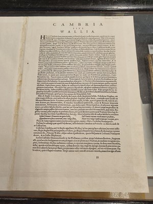 Lot 152 - Wales. Ortelius (Abraham & Lhuyd Humphrey), Cambriae Typus Auctore..., [1579]