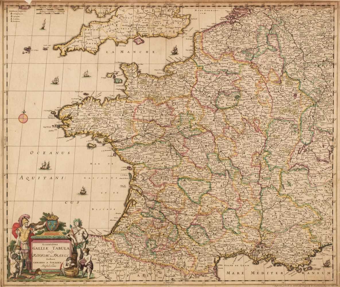 Lot 105 - France. Van Schagen (Gerrit), Accuratissima Galliae Tabula vulgo Royaume de France..., circa 1680