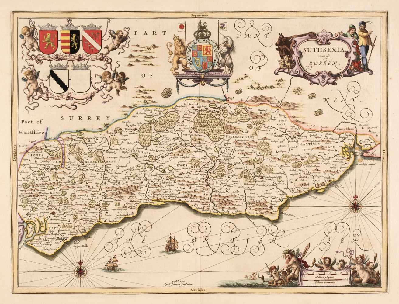 Lot 149 - Sussex. Jansson (Jan), Suthsexia vernacule Sussex, Amsterdam, circa 1648