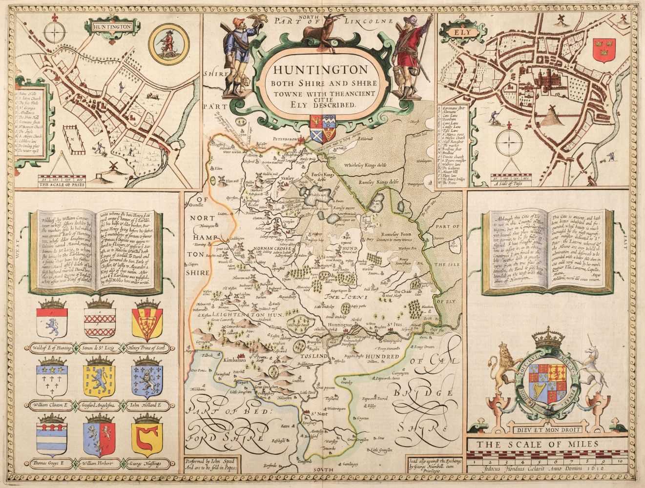 Lot 113 - Huntingdonshire. Speed (John), Huntingdon both Shire and Shire Towne..., circa 1646