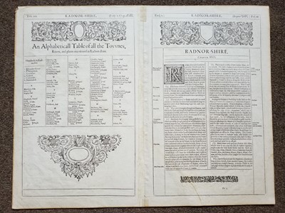 Lot 113 - Huntingdonshire. Speed (John), Huntingdon both Shire and Shire Towne..., circa 1646