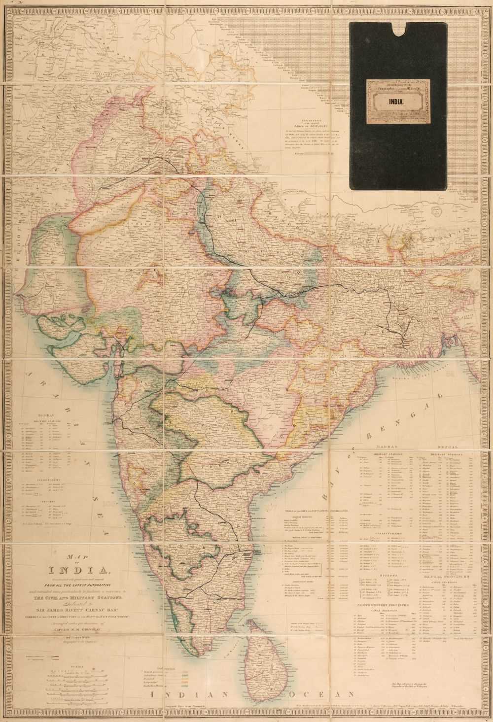 Lot 114 - India. Wyld (James), Map of India Constructed with great care and research..., circa 1852