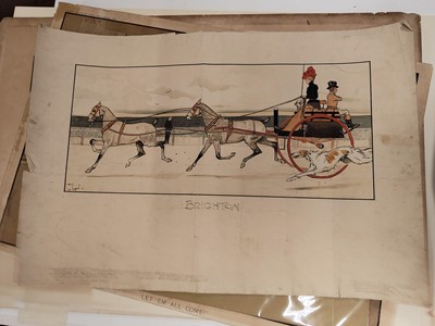 Lot 163 - Aldin (Cecil Charles Windsor, 1870-1935). The Start and the Finish of the Derby, 1923