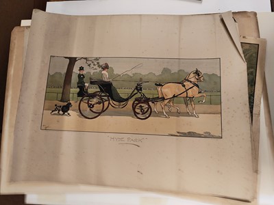 Lot 163 - Aldin (Cecil Charles Windsor, 1870-1935). The Start and the Finish of the Derby, 1923