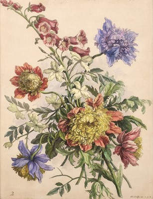 Lot 185 - De Poilly (Nicolas). A Pair of Floral Bouquets, Paris, circa 1725