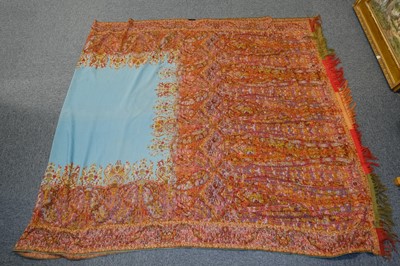 Lot 364 - Shawl. A large woven crinoline shawl, circa 1860s